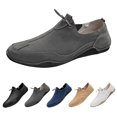 thumbnail image 2 of XIMIN Men's Round Toe Hand-Stitched Soft Non-Slip Driving Moccasin Loafers Comfortable Casual Shoes Lightweight Outdoor Hiking Shoes, 2 of 5