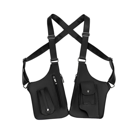 Adjustable Underarm Shoulder Bag for Men, Retro Anti-theft Premium Leather Double Shoulder Armpit Bag, Holster Bag