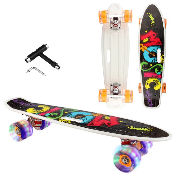 Skateboard Cruiser Complete 22 inch Skateboards with LED Light Up