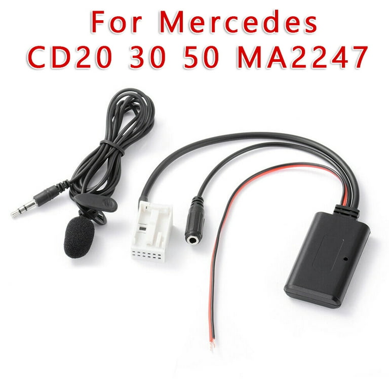 For Mercedes Benz W169 W245 W203 W209 W164 Bluetooth Aux Cable Adapter w/  Mic