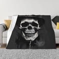 thumbnail image 1 of Balery Black White Hat Skull Manta de Franela con Dibujo, Lujo Ultra Suave y Cálido, Antipelusa y Resistente a las Arrugas para Cama, Sofá, Camping -80"x60", 1 of 6