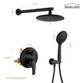 thumbnail image 3 of Boyel Living 5-Spray Patterns with 2.4 GPM 9 in. Wall Mount Dual Shower Heads with Pressure Balance Valve and Trim in Matt Black, 3 of 7