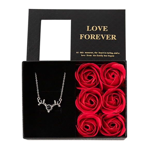 Valentine's Day Gifts $10 & Under Nkmbld Valentines Rose Jewelry Gifts Box Eternal Rose Necklaces Bracelets Packaging Box, Romantic Gifts for Her
