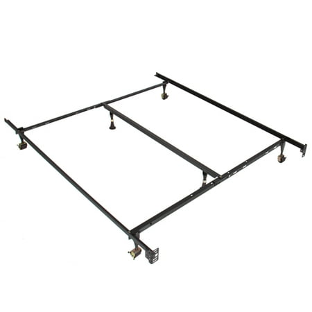 Metal Bed Frame Adjustable Queen Full Twin Size W/ Center ...