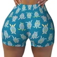 thumbnail image 2 of Lsque Sea Turtle Pattern High Waisted Biker Shorts for Women-Tummy Control Fitness Athletic Workout Running Yoga Gym Shorts,Moisture-Wicking-Medium, 2 of 9