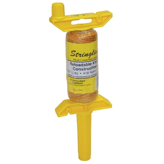 Stringliner Pro Mason Line Reel - Durable Twisted Nylon, Gold - 135 Ft, 1 Piece
