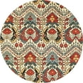 thumbnail image 1 of Ahgly Company Machine Washable Indoor Round Abstract Red Brown Area Rugs, 7' Round, 1 of 7