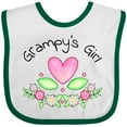 thumbnail image 3 of Inktastic Grampy's Girl Heart Flowers Girls Baby Bib, 3 of 4