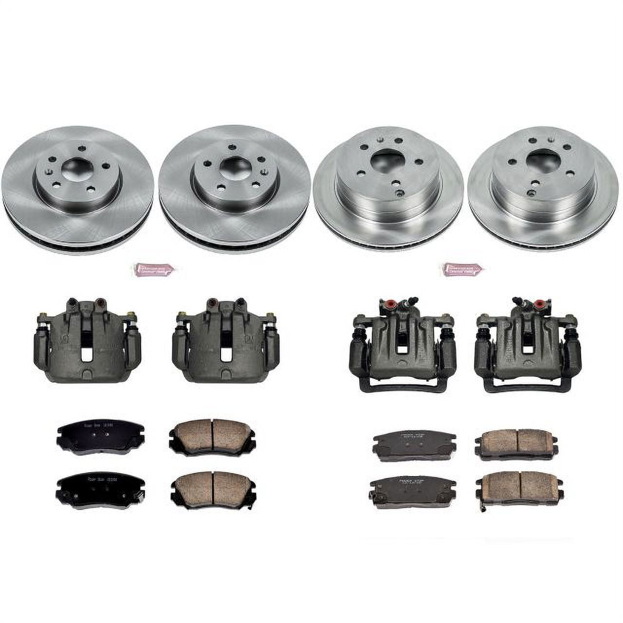 PowerStop Front and Rear Stock Replacement Brake Pad and Rotor Kit with Calipers Fits: CHEVROLET GMC Select Models KCOE5516