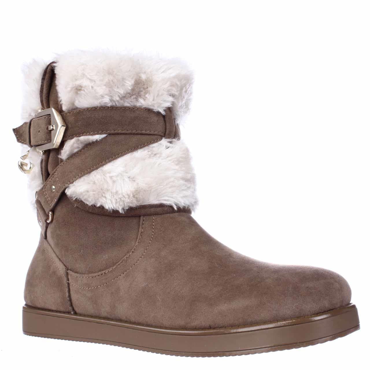 Womens G by GUESS Alixa Fuzzy Lined Pull On Short Winter Boots - Medium ...