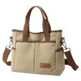 thumbnail image 2 of Canvas Shoulder Bag Women's Handbag Large Capacity Shoulder Bag Casual Handbag Multifunctional Tote Bag Carry Bag For Shopper Work Travel Gray Messenger, 2 of 5