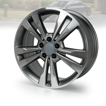 18" Replacement Rim 18x8.5-inch 5-Lug, Machined Grey for 2014-16 Mercedes-Benz E350 E400 Wheel