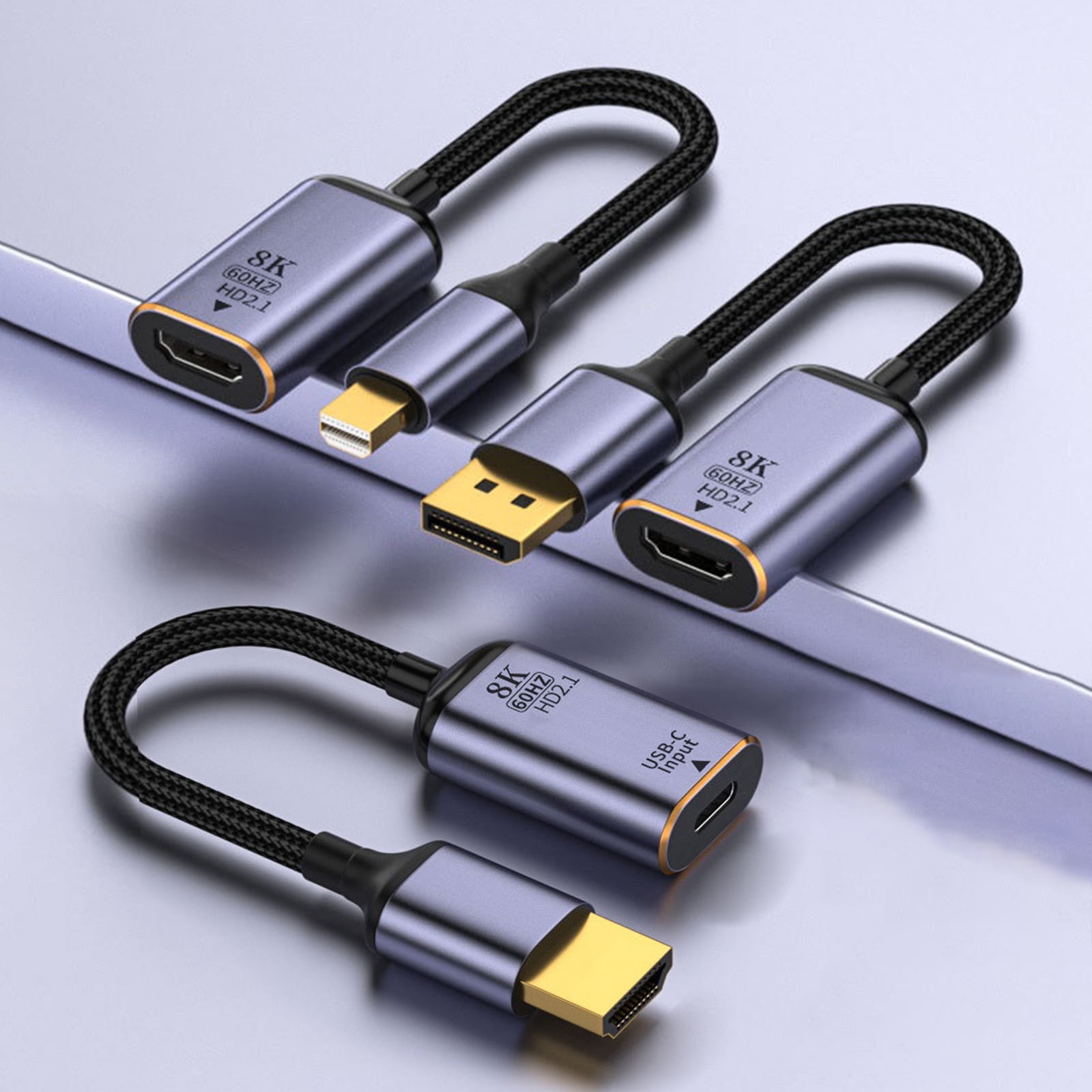 Whigetiy USB-C Female to HDMI-compatible Male Cable Adapter USB Type C Input to HDMI-comp