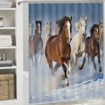 thumbnail image 6 of Chilfamy Horses Snow Running Pretty Shower Curtain 100% Polyester Fiber Chic Modern Bathroom Decor with Hooks 60x72, 6 of 7
