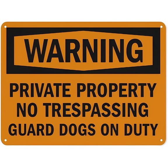 Warning Notice Traffic Sign No Trespassing Guard Dogs On Duty - 12×8 Inches, Aluminum Safety Tin Road, Workplace Pet Security Decor