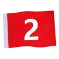 thumbnail image 3 of Bandera de golf estándar, accesorio de golf, bandera grande numerada para putting green, roja, para club de campo, césped, campo de práctica, patio 2, 3 of 8