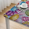 thumbnail image 4 of BANET Flannel Backed Tablecloth, Cheerful Spring Tablecloth with Flannel Backing,Square/Rectangle white, 4 of 7