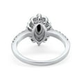 thumbnail image 2 of Art Deco Marquise Wedding Ring Simulated Black CZ 925 Sterling Silver Size 5, 2 of 5