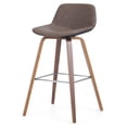 thumbnail image 5 of Simpli Home Randolph Mid Century Modern 28 inch Bentwood Counter/ Bar Height Stool (Set of 2) in Distressed Chocolate Brown Vegan Faux Leather, 5 of 9