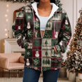 thumbnail image 4 of larppty Christmas Full Zip Up Hoodies for Women Casual Long Sleeve Tops Hooded Jacket Pullover Sweatshirts Winter Outfits (Dark Green, XXL), 4 of 7