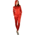 thumbnail image 3 of ToBeInStyle Women's French Terry Activewear Hooded Jacket & Pants, 3 of 7