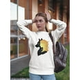 thumbnail image 2 of Woman Wolf Silhouette Sweatshirt Women -Image by Shutterstock, Female Large, 2 of 4