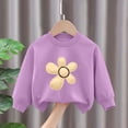 thumbnail image 4 of Girls Fall Winter Cute Flower Print Long Sleeved Sweatshirt + Pants Daily Two Piece Set 6-24 Months 2T 3T 4T 5T 6T Children Purple,1-2 Years, 4 of 5