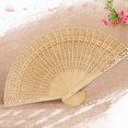 thumbnail image 2 of Fashion Wedding Hand Fragrant Party Carved Folding Fan Chinese Wooden Vintage Hollow Antiquity D, 2 of 6