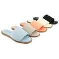 thumbnail image 5 of Journee Collection Womens Prisilla Tru Comfort Foam Linen Slip On Slide Sandals, 5 of 7
