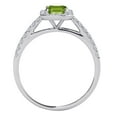 thumbnail image 3 of Mauli Jewels Rings for Women 2.55 Carat Diamond And Emerald Shaped Peridot Ring Prong 10K Rose, White & Yellow Gold, 3 of 6