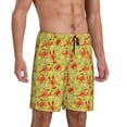 thumbnail image 2 of Balery Crab Lobster Pantalones cortos de pijama de punto de algodón para hombre con cinturilla y bolsillos-X-Large, 2 of 6