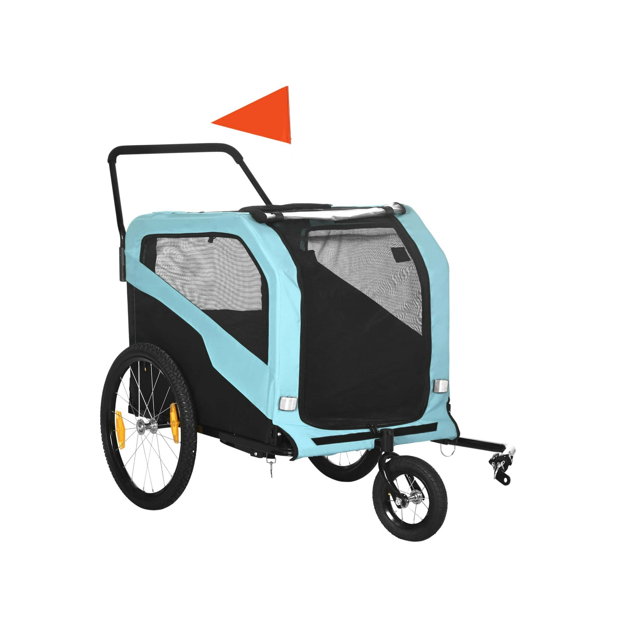 Aosom 2 in 1 Dog Bike Trailer Pet Stroller Carrier for Large Dogs with Hitch Quick release Wheels Foot Support Pet Bicycle Cart Wagon Cargo for Tra Walmart