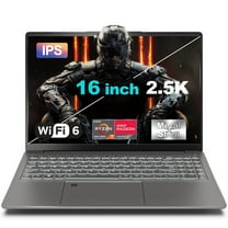 SANPTENT Gaming Laptop 16 inch 2.5K, AMD Ryzen 7-6800H, 16GB DDR5 RAM, 512GB SSD, AMD Radeon Graphics, WiFi 6, Backlit KB, Fingerprint, Win 11 Pro with Microsoft Office