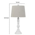thumbnail image 5 of 28 Inch Table Lamp, Set of 2, Beige Fabric Shades, White Turned Frame- Saltoro Sherpi, 5 of 5