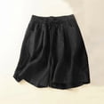thumbnail image 2 of JJHGVB Womens Linen Shorts Beach Cropped Trousers Womens Linen Shorts Womens Long Shorts Below the Knee Flowy Shorts Long Shorts for Women Dress Shorts for Women Wide Leg Shorts for Women Black L, 2 of 4