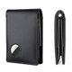 thumbnail image 1 of Cartera Para Hombre Cartera Para Hombre Monedero de piel auténtica con etiqueta de aire para hombre, antipérdida, para regalo de padre (negro), 1 of 8