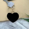 thumbnail image 6 of Bfogop Soft Fluffy Faux Fur Pompoms Keyring Car Key Heart Plush Keychain,Heart Plush Keychain, Faux Fur Pom Pom Bag Charms, Cute Accessories for Backpacks Purse Car Key, 6 of 6