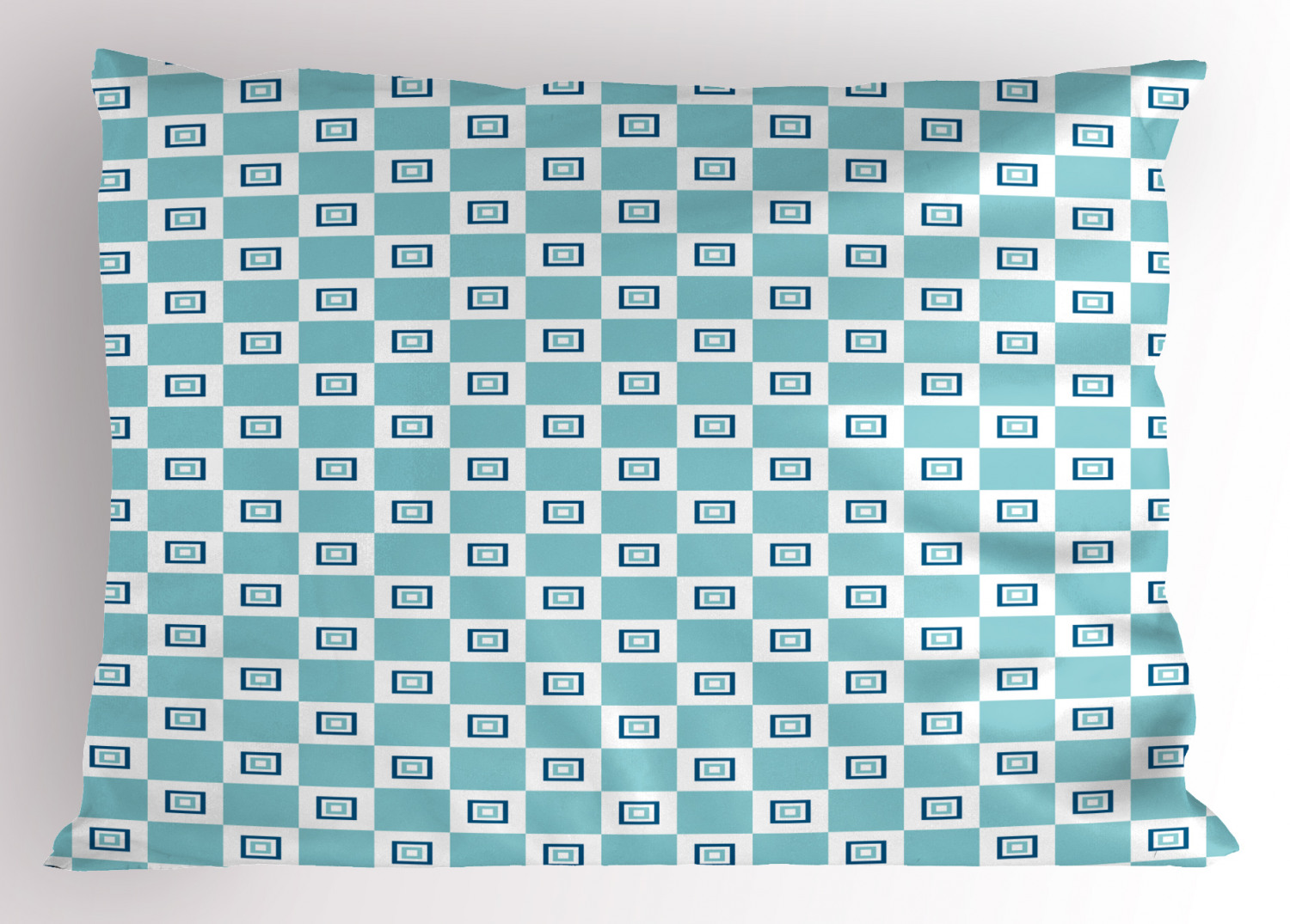 Geometric Pillow Sham, Continuous Nested Squares Design Pattern with