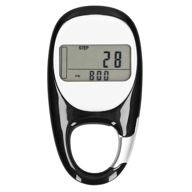 Mosquetón Podómetro 3D Negro Con Batería Cr3032 260Mah Podómetro De Inducción 3D Conteo De Pasos Fitness Distancia A Pie Yuarrent OD007053-00