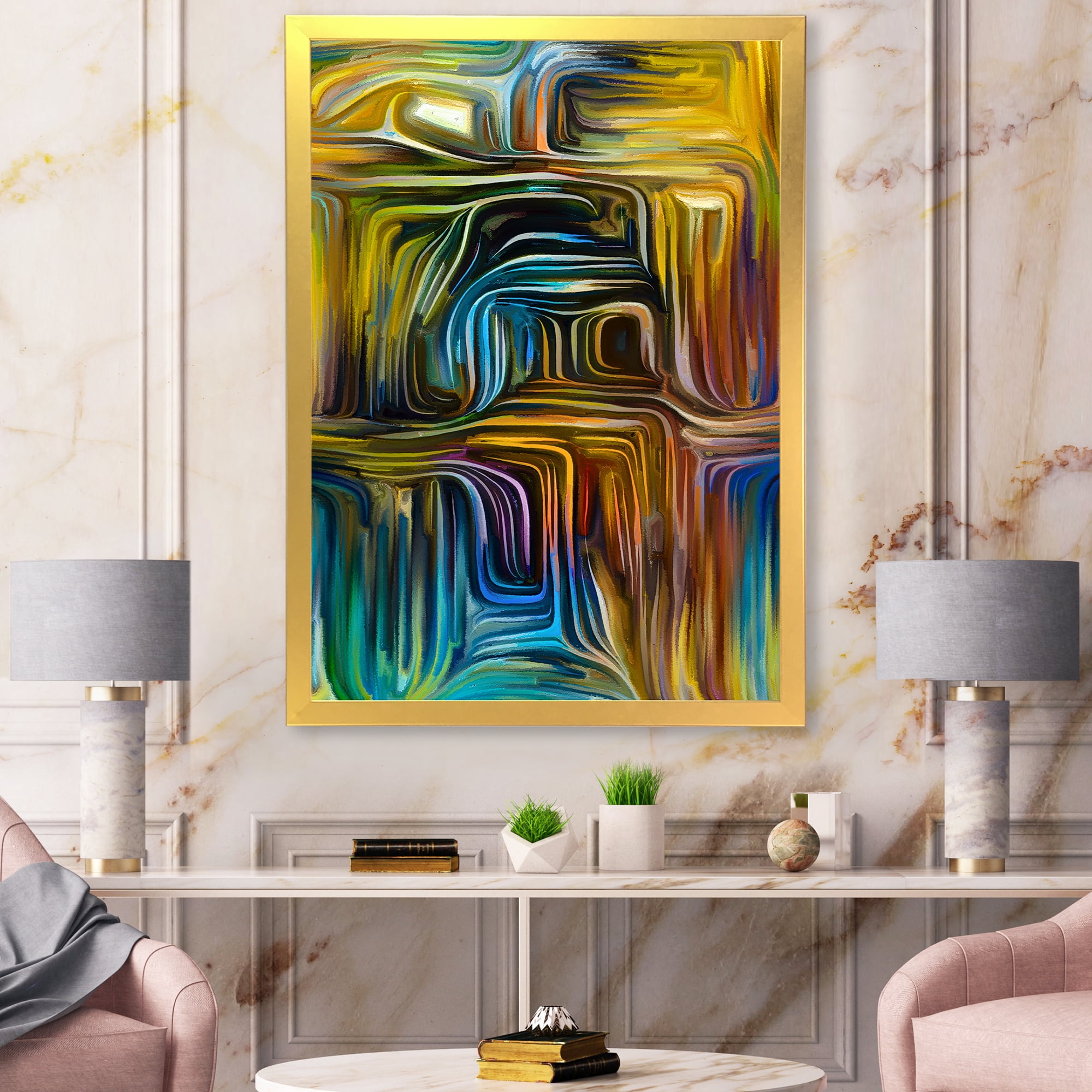 Designart 'Colour Spiral Fusion IV' Modern Framed Art Print