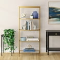 thumbnail image 4 of Evelyn&Zoe Alexis 30" Wide Rectangular Bookcase, Brass, 4 of 7