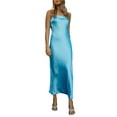 thumbnail image 3 of Satin Silk Slip Maxi Dress for Wedding Guest Women Bodycon Strapless Off Shoulder Midi Club Party Tube Dresses, 3 of 7