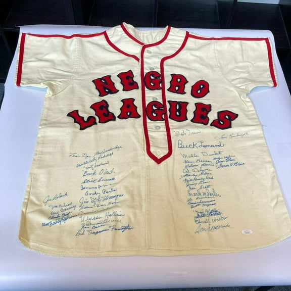 Negro League Hall Of Fame Legends Signed Jersey With 42 Autographs JSA COA