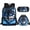 Wolf Blue Flame, variant on Wolf Backpack for Kids Boys Teens 3pcs School Bags Bookbags Set School Backpack with Lunch Box and Pencil Case Purple Galaxy Sky