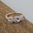 thumbnail image 4 of 1.05 Ct Round Tanzanite Gemstone 925 Sterling Silver 3-Stone Women Engagement Ring, 4 of 7