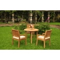 thumbnail image 5 of Grade-A Teak Dining Set: 3 Seater 4 Pc: 36" Round Table And 3 Maldives Arm Chairs Outdoor Patio WholesaleTeak #51ML0704, 5 of 6
