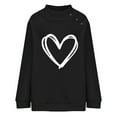 thumbnail image 4 of BLVB Women's Casual Long Sleeve Sweatshirt Tops Basic Loose Mock Turtleneck Lightweight Tunic Pullover with Button, 4 of 5