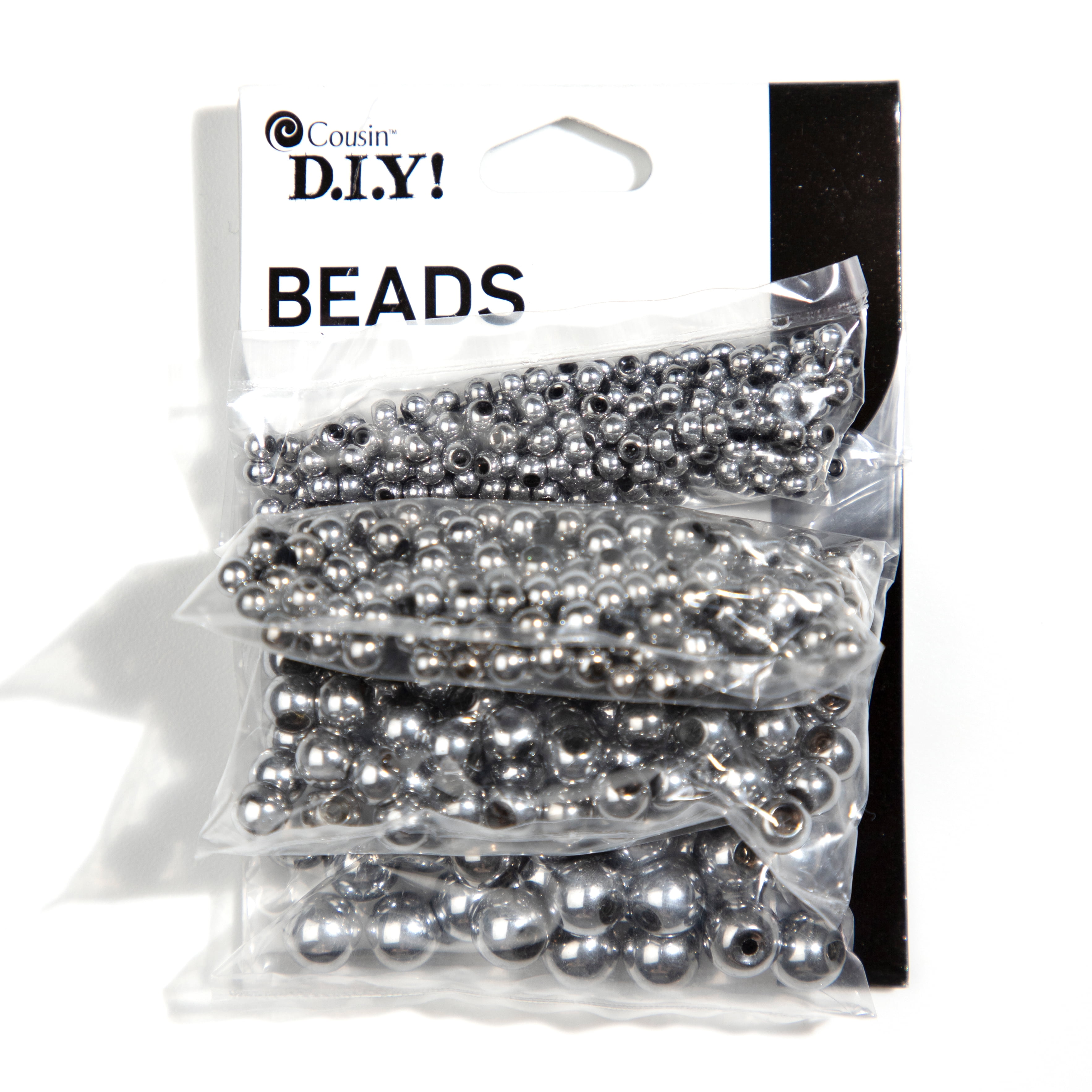 (2 pack) Cousin DIY Jewelry Making Silver Glass Filler Beads, 480 Piece Set for Adults