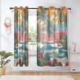 thumbnail image 5 of 2 Panels Set Blackout Curtains Thermal Insulated Sun Protection Room Darkening Drapes for Bedroom Tropical Beach Pattern, 5 of 6