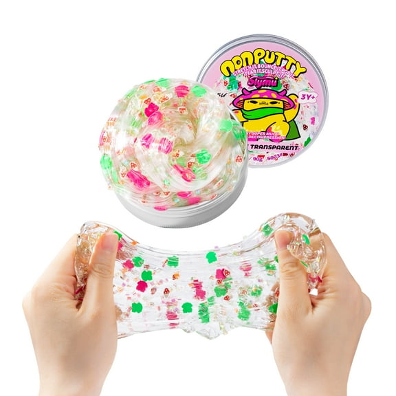 Slymu Nonputty Ultra/Transparent Slime - Non-Newtonian Fluid Putty (90g) with Metallic Sheen, Stress Relief Sensory Toy,Gifts for Kids,Party Favor for Girls & Boys,Non-Sticky &